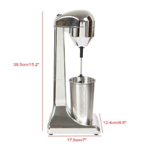 Milkshake Maker Electric Drink Mixer Stainless Steel Juice Mixer Speed Adjustable with Mixing Cup for Milk Tea Stores Restaurants