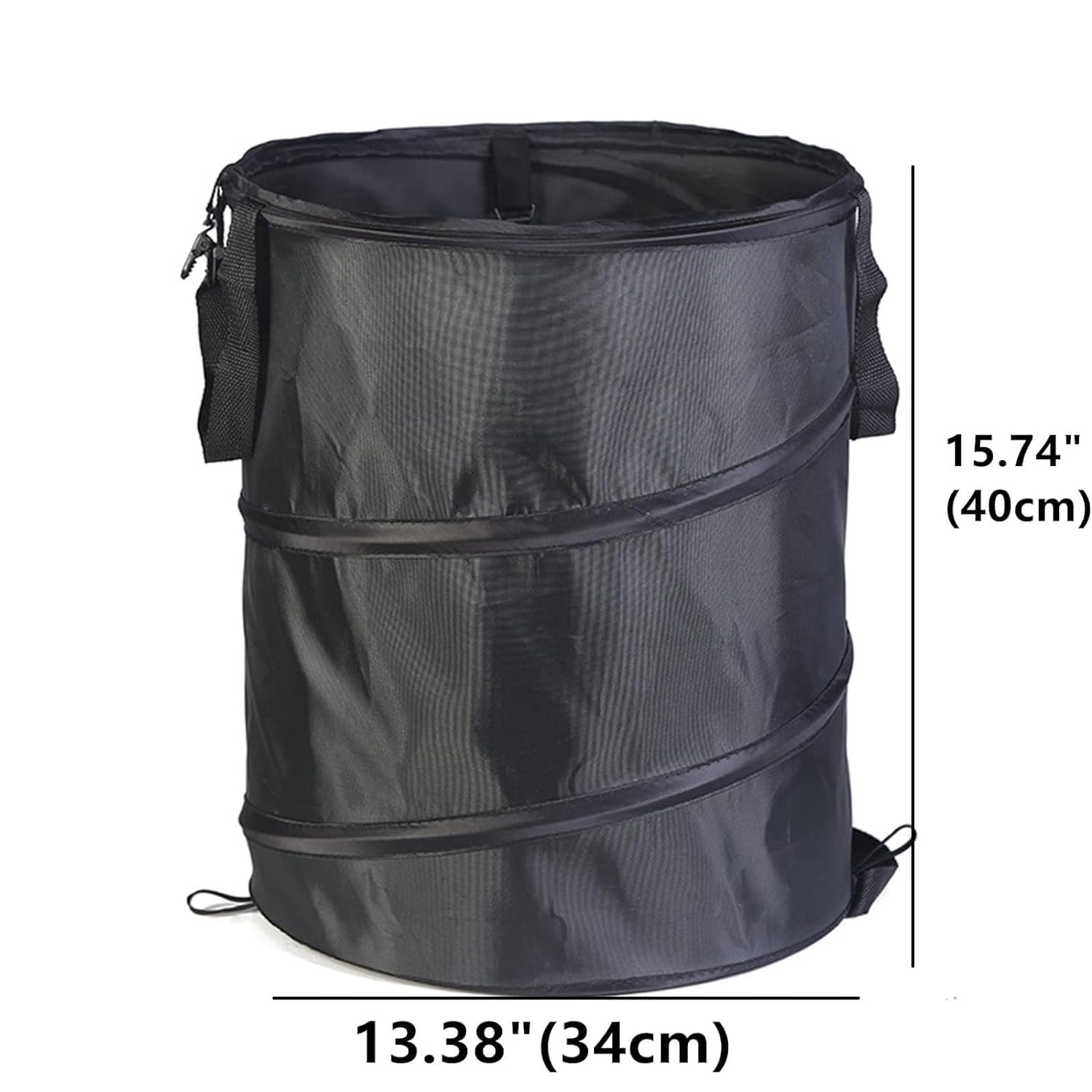 Camping Trash Can, Pop up Trash Can for Camping, Collapsible Trash Can Camping, Portable Trash Can, Camping Garbage Can Collapsible, Collapsible Garbage Can Camping. (Black, 13.38 * 13.38 * 15.74in)