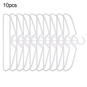 Plastic Hangers Clothes Hangers Coat Hangers Space Saving Closet Hangers, Anti-Slip Heavy-Duty Short Neck Hanger Thin Hsangers,Travel Hangers for College Dorms, Homes, White(10Pack)