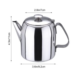 Tea Pot, Stainless Steel Teapot, 20oz Metal Tea Kettle Short Spout Tea Pot for Stovetop Home Kitchen Hotel Restaurant Camping