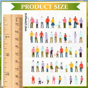 Namalu 100 Pcs Mini People Figurines 1: 150 Scale Architectural Painted Tiny People Model Sitting and Standing Plastic Miniature People Assorted Poses Model Trains for Miniature Scenes