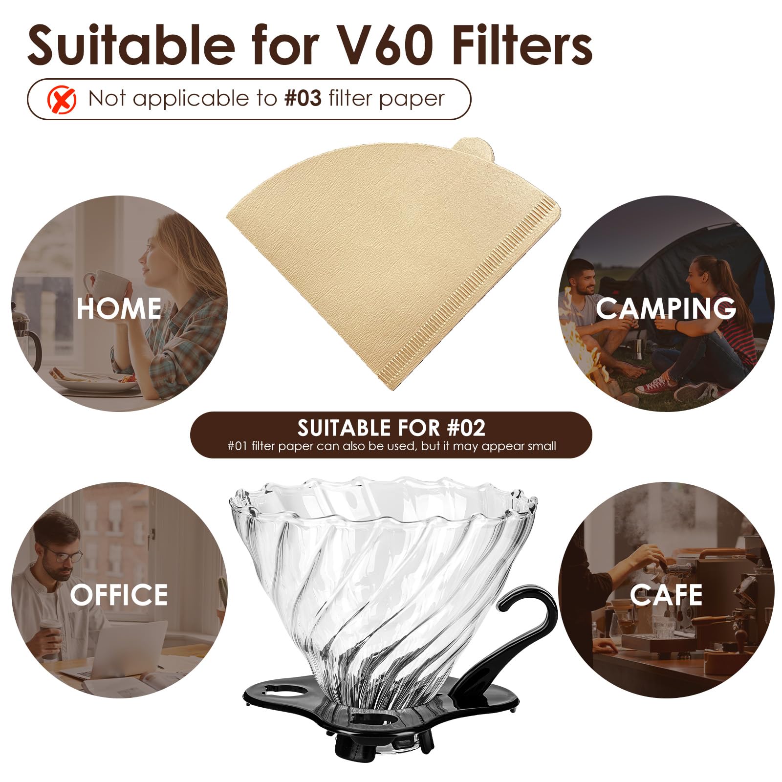 Yanyole V60 Pour Over Coffee Dripper,02 Coffee Filter For 1-4 Cups.Reusable Coffee Maker,60°Heat-Resistant Glass Coffee Cone