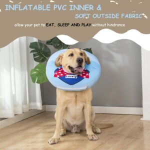 Inflatable Dog Cone Collar,Waterproof Soft Dog Donut Cone for Large Medium Small Dogs Cats, Recovery Dog E-Collar Alternatives After Surgery (Tie Red, X-Large)