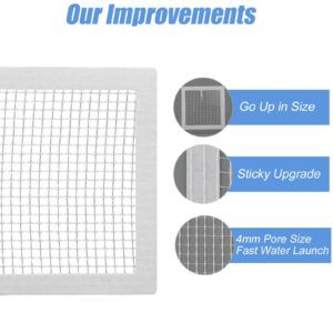 3.9 Inch Disposable Hair Catcher Shower Drain Hair Catcher Mesh Stickers Drain Cover Square Hair Drain Cover Bathtub Stopper with 5 mm Holes for Bathroom Kitchen Sink Mesh Filter (20)