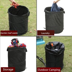 Camping Trash Can, Pop up Trash Can for Camping, Collapsible Trash Can Camping, Portable Trash Can, Camping Garbage Can Collapsible, Collapsible Garbage Can Camping. (Black, 13.38 * 13.38 * 15.74in)