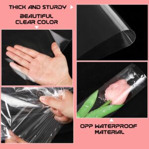 Clear Cellophane Bags with Gift Bow 12 PCS 24x30 Inch Cellophane Gift Bags with 12 Pull Bows Cellophane Wrap For Gift Baskets 2.5 Mil Thick