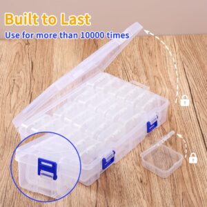 doovide Bead Organizer Box, 24 PCsPieces Small Storage Containers,Mini Clear Cute Bead Storage organizer with Lids and Rectangle Clear Craft Supply Case