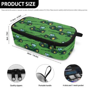 AQYAPTOIY Boys Pencil Pouch Cartoon Tractor Pencil Case for Kids Large Capacity Pencil Container for 3-16 Years Children Pencil Bag with Double Zipper Pen Box for Students Back to School Gifts