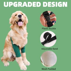 Dog Recovery Suit Front Legs,Dog Recovery Sleeve,Dog Recovery Sleeve After Surgery for Female Male,Soft Dog Joint Leg Sleeves After Surgery,Dog Cone Alternative to Stop Licking Leg Wounds,Green,2XL