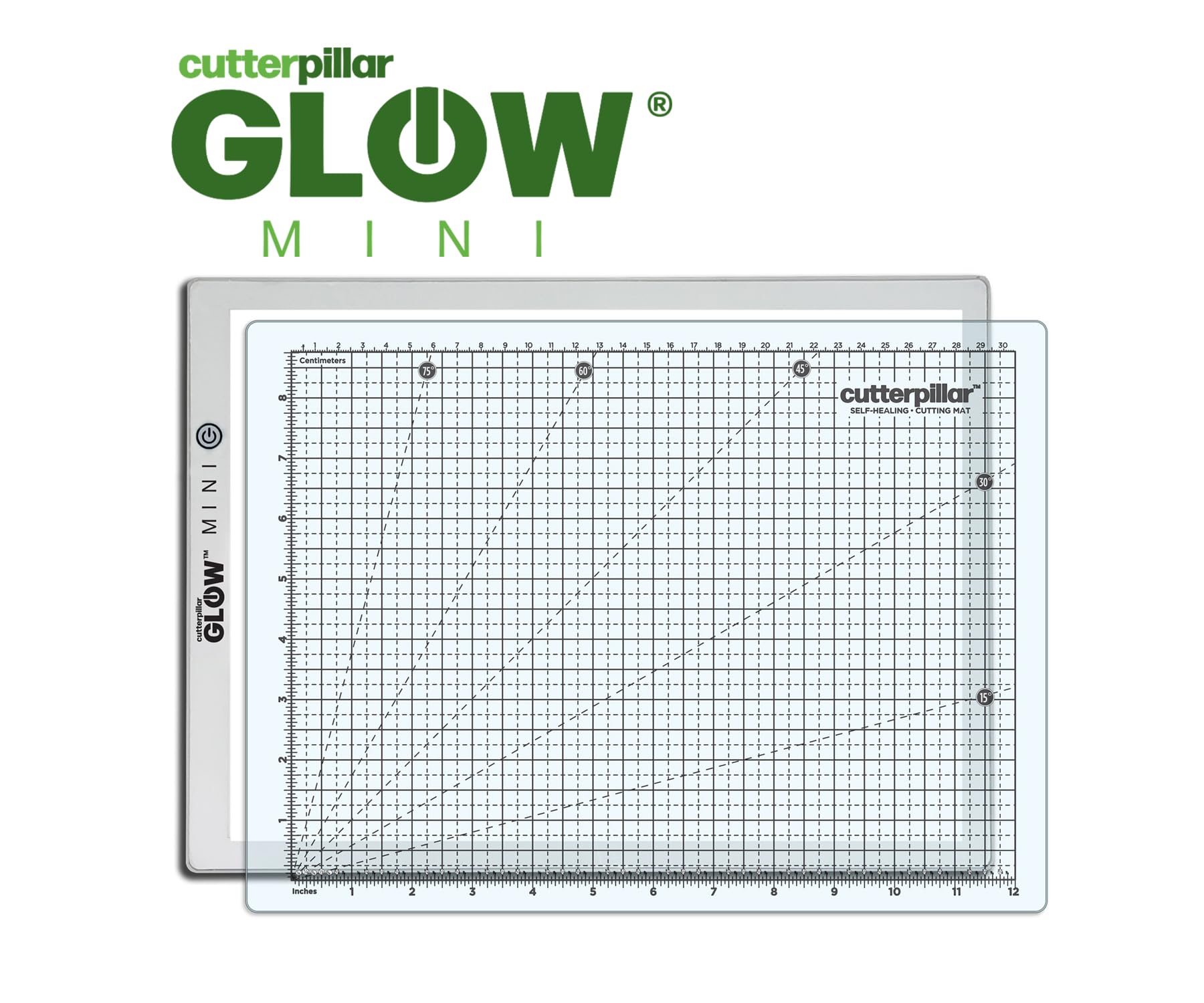 CutterPillar Glow Elite Mini LED Light Board, with Translucent, Self-Healing Cutting Mat