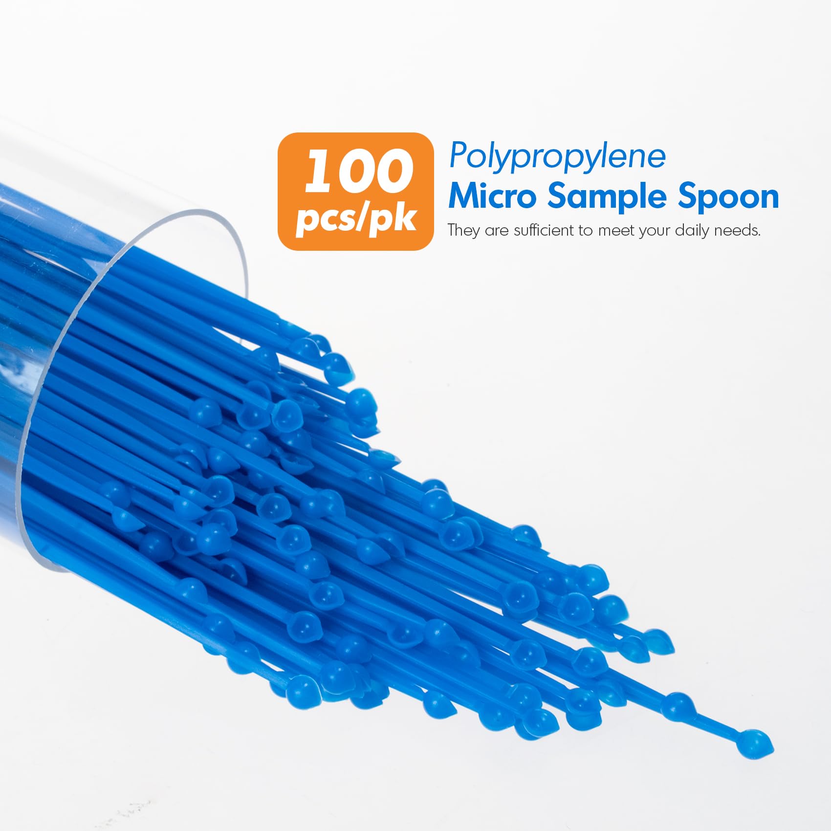 PEKYBIO Micro Scoops Disposable Polypropylene Measuring Spoons 100pcs Plastic Transfer Scoops, 2-12 mg Capacity, BPA-Free & Static Free Sample Scoop for Powders and Lab Work