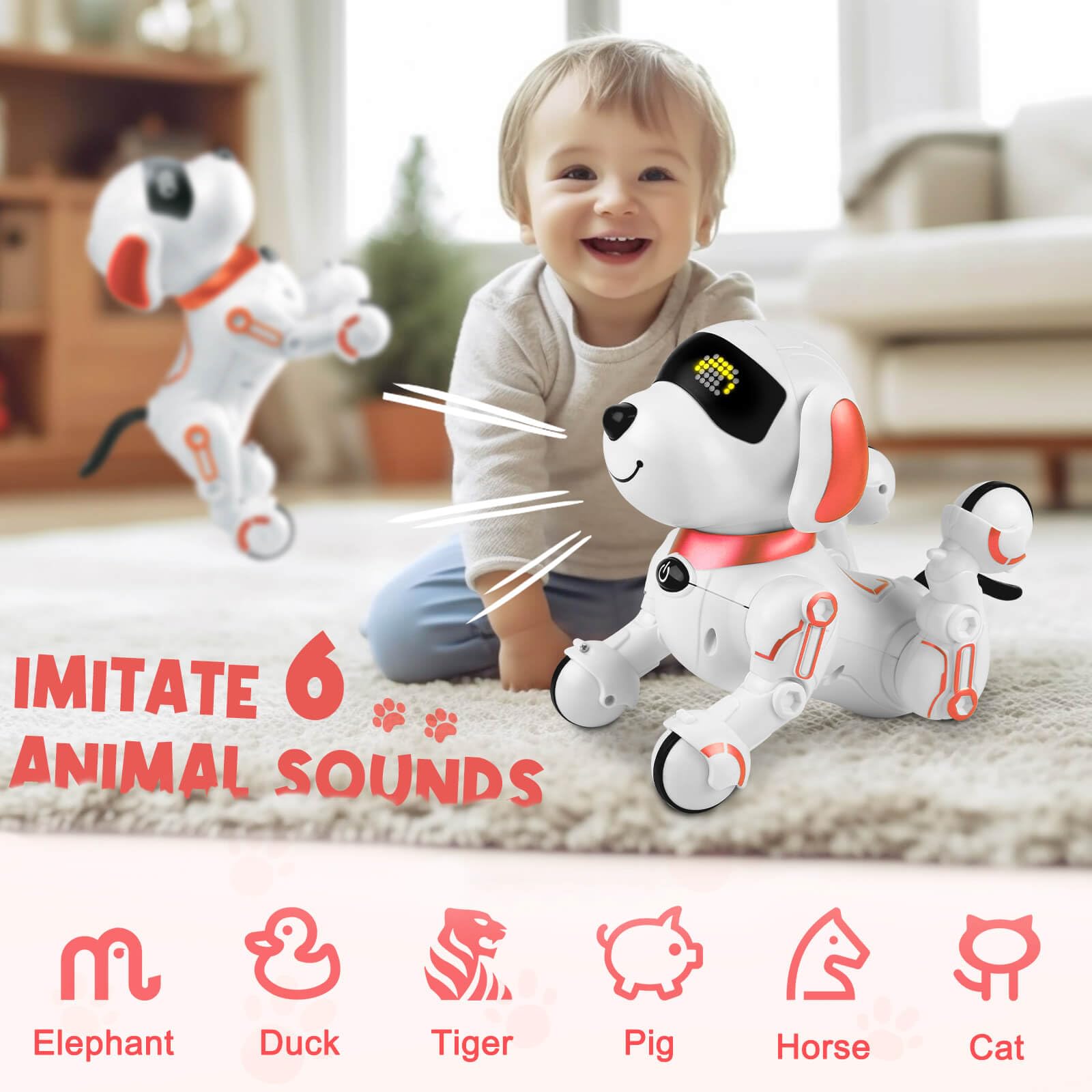 Dolanus Robot Dog for Kids 8-12, Remote Control Smart Robotic Pets That Acts Like a Real Dogs Touch Interactive Walking Talking Barking Toys for Girls Boys Toddler, Gifts for 4 5 6 7 8 12 Years Old