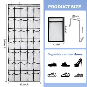 35Large Pockets Over The Door Shoe Organizer, Mesh Pockets Shoe Holder Rack, Capacity Shoe Hanging Storage With 4 Metal Hook35Large Pockets Over The Door Shoe Organizer, Mesh Pockets Shoe Holder Rack,