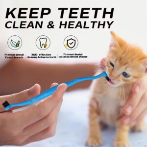 QWloog Magzipo 6 Pcs Dual Sided Cat Toothbrush,Cat Dental Care Tooth Cleaning Supplies for Kitten,Cats