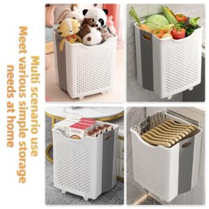 Laundry Basket Collapsible Hanging Laundry Hamper Bag Dirty Clothes Organizer Plastic Laundry Sorter （2 Pack）