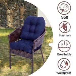 JhLwARes Outdoor Chair Cushions 19"x19"Waterproof U Square Tufted Patio Seat Cushion Thickened Wicker Chair Cushions for Patio Furniture Round Corner Garden Lounge Chair Overstuffed Mats,Orange