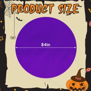 YEXEXINM 12 PCS Halloween Plastic Tablecloth for Round Tables, 84 Inch Halloween Disposable Round Tablecloths, Halloween Waterproof Table Covers for Halloween Indoor Outdoor Parties