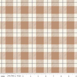 riley blake flannel adventure brown plaid fabric by the yard