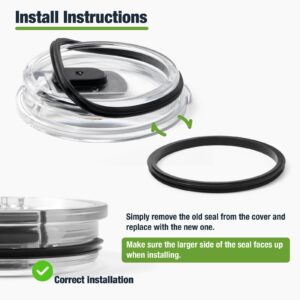 Silicone Rubber Seal Replacement Gaskets for Yeti 20 oz Tumbler Lids, 3 Pack Gaskets Compatible with Yeti 10oz Lowball & 20oz Tumbler