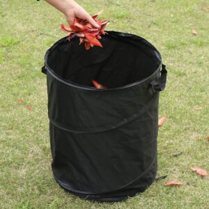 Camping Trash Can, Pop up Trash Can for Camping, Collapsible Trash Can Camping, Portable Trash Can, Camping Garbage Can Collapsible, Collapsible Garbage Can Camping. (Black, 13.38 * 13.38 * 15.74in)