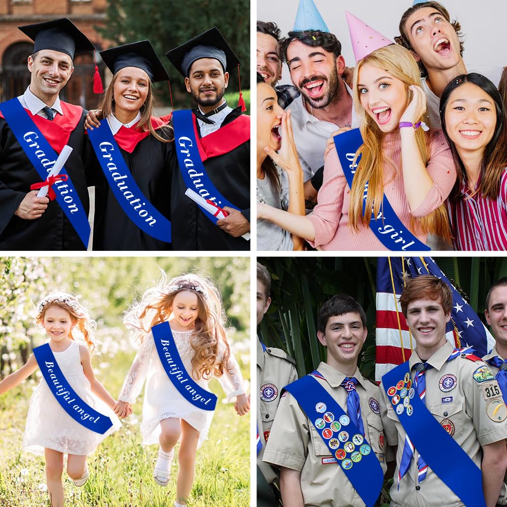 Blue Sash 12 Pcs Dark Blue Sashes Royal Blue Blank Sash Bulk Prom Queen Sash Senior Sashes Class Of 2024 Blank Sashes For Pageants Graduation Sash Groom Sash Diy Birthday Sash For Men Party Favors