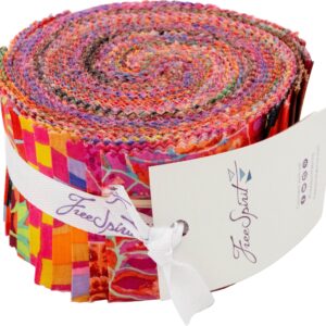 Kaffe Fassett Collective August 2024 Hot Design Roll 40 2.5-inch Strips Jelly Roll FreeSpirit