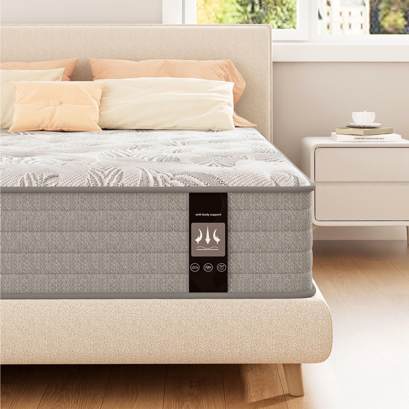 Yuewanshun Twin Size Mattress, 12 Inch Hybrid Twin Mattress in a Box with Gel Memory Foam, Pocket Spring Twin Bed Mattress for Kids, Pressure Relief, Medium Firm Feel, CertiPUR-US, 39"*75"*12"