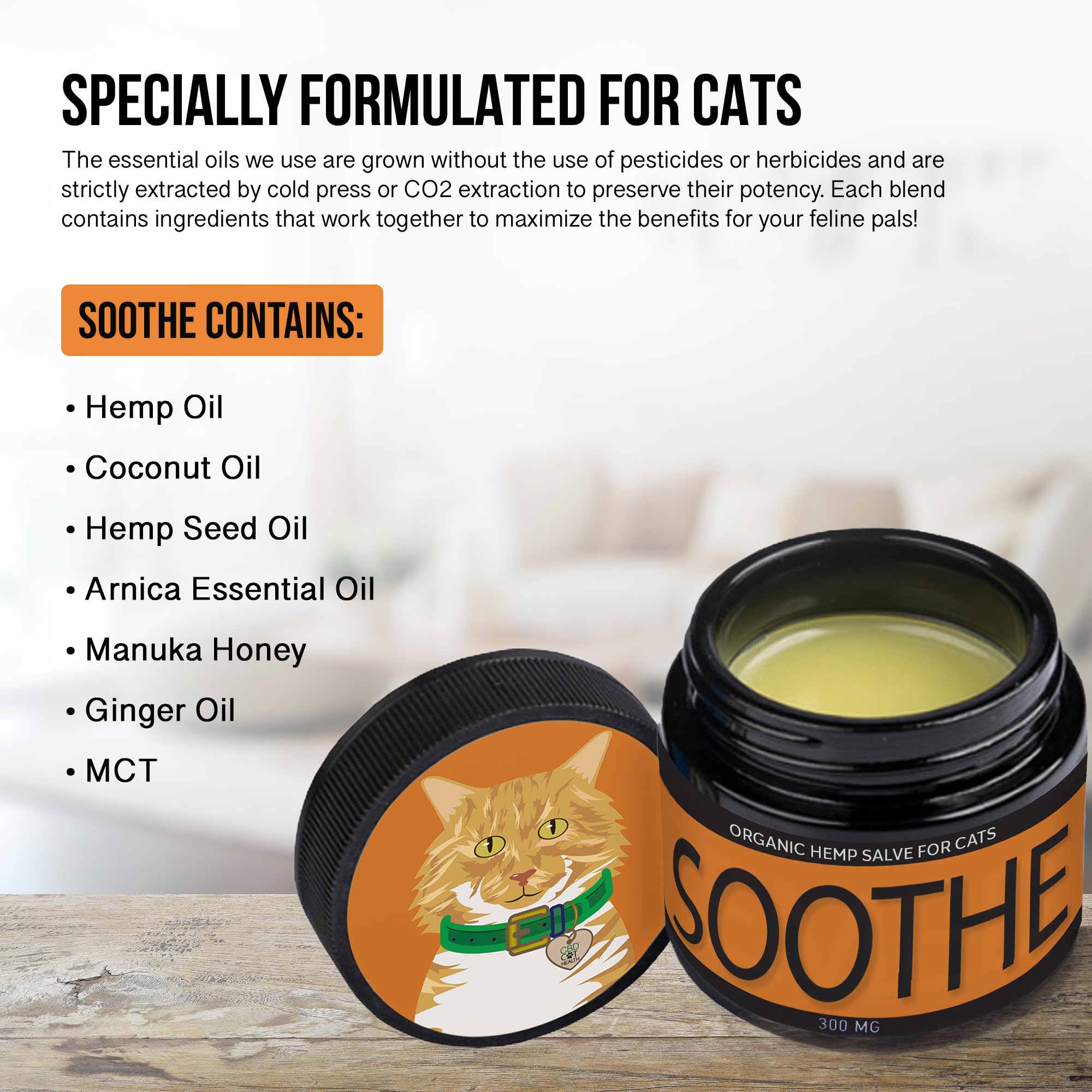 Hemp Dog Health Soothe High-Potency Hemp Salve for Felines: Natural & Effective Cat Skin Allergy Relief | Provides Itch Relief for Cats Suffering from Hot Spots, Bug Bites, and Daily Irritants