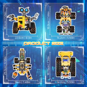 Demkia Robot Toys Building Set for Kids and Adults, Rechargeable 4-in-1 Remote & APP Controlled RC Wall Robotics Kit STEM Toys, Christmas Birthday Gifts for Boys Ages 6 7 8-12 (588 Pcs)