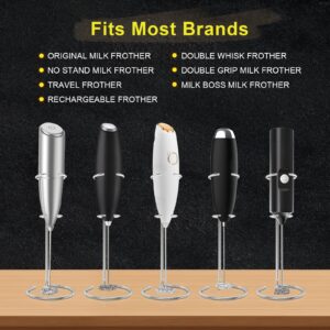 Double Pack Milk Frother Stand, Suitable for Most Handheld Milk Frothers - Heavy Duty Premium Stand (Silver)