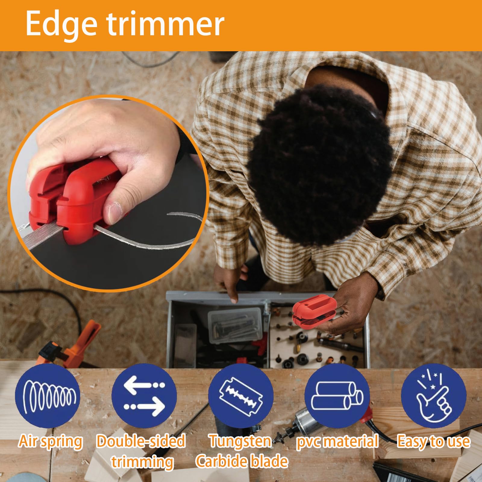 Edge Banding Trimmer Edge Banding Cutter Edge Trimmer with Tungsten Carbide Blades Edge Band Trimmer for All Directions