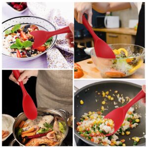 Hariendny Rice Scooper Spoon, 2PCS Rice Paddle, Red Silicone Rice Scooper, Non Stick Heat Resistant Rice Spatula, Rice Cooker Parts, Kitchen Supplies for Rice, Suitable for Rolling and Scooping Food