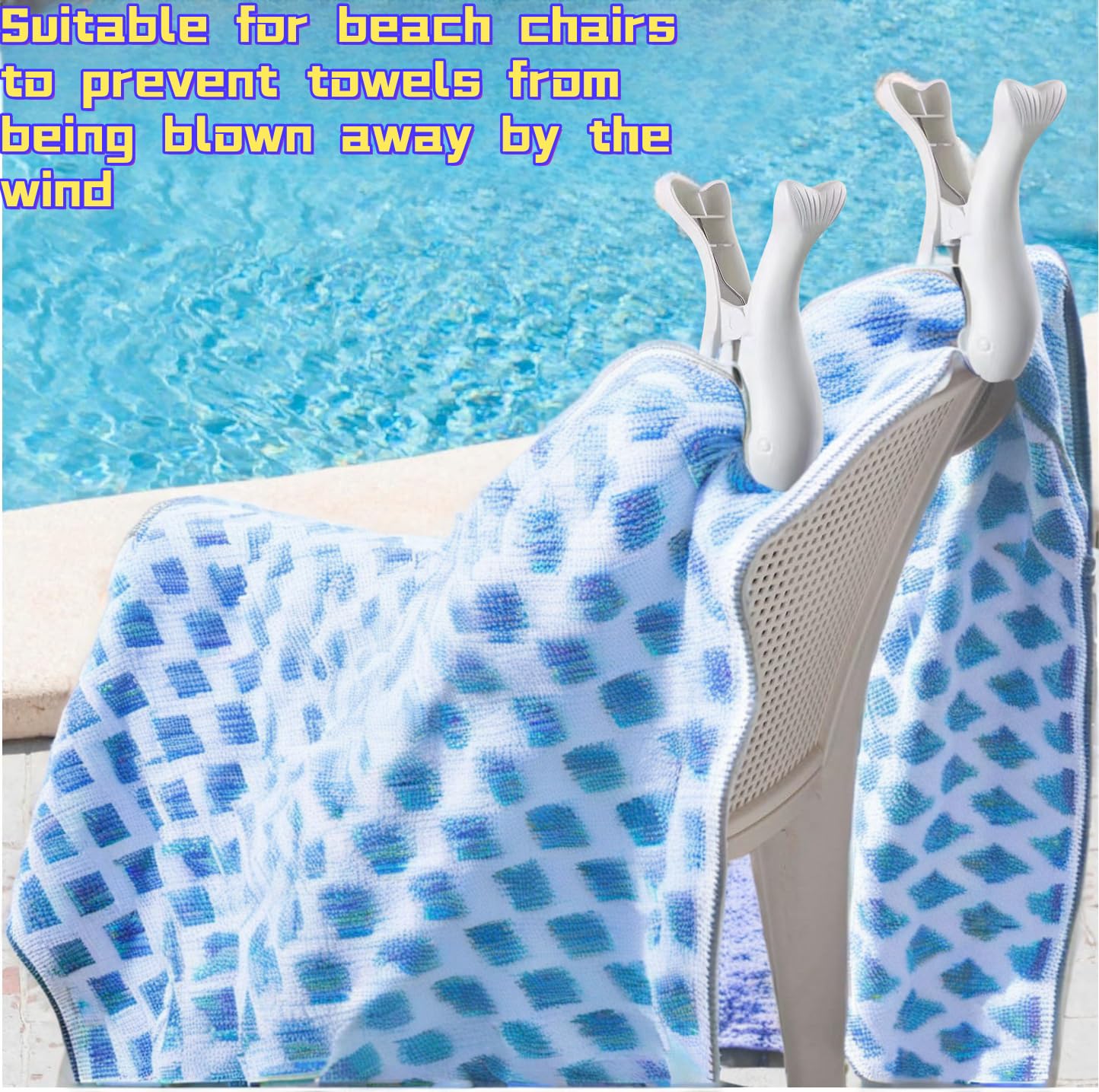 8Pcs Beach Towel Clips for Beach Chair Extra Large Beach Towel Clips Laundry Clothes Pins for Drying Quilts Towel Skirts Socks 2 Different Sizes 5.7" and 4.1"