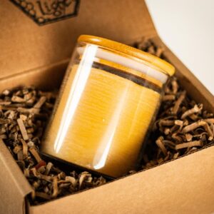 BeeTheLight Beeswax Jar Candle - 100% Pure USA Bees Wax in Glass Container - All Natural Light Honey Scent