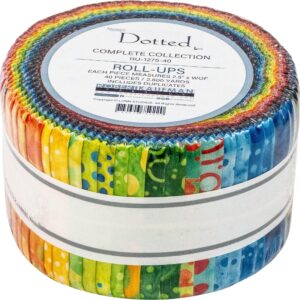 lunn studios artisan batiks dotted roll up 40 2.5-inch strips jelly roll robert kaufman ru-1275-40