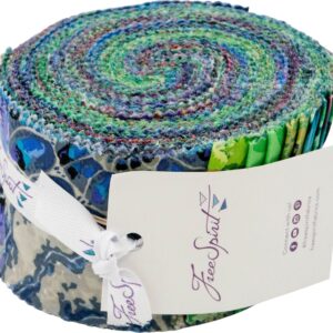 Kaffe Fassett Collective August 2024 Cool Design Roll 40 2.5-inch Strips Jelly Roll FreeSpirit