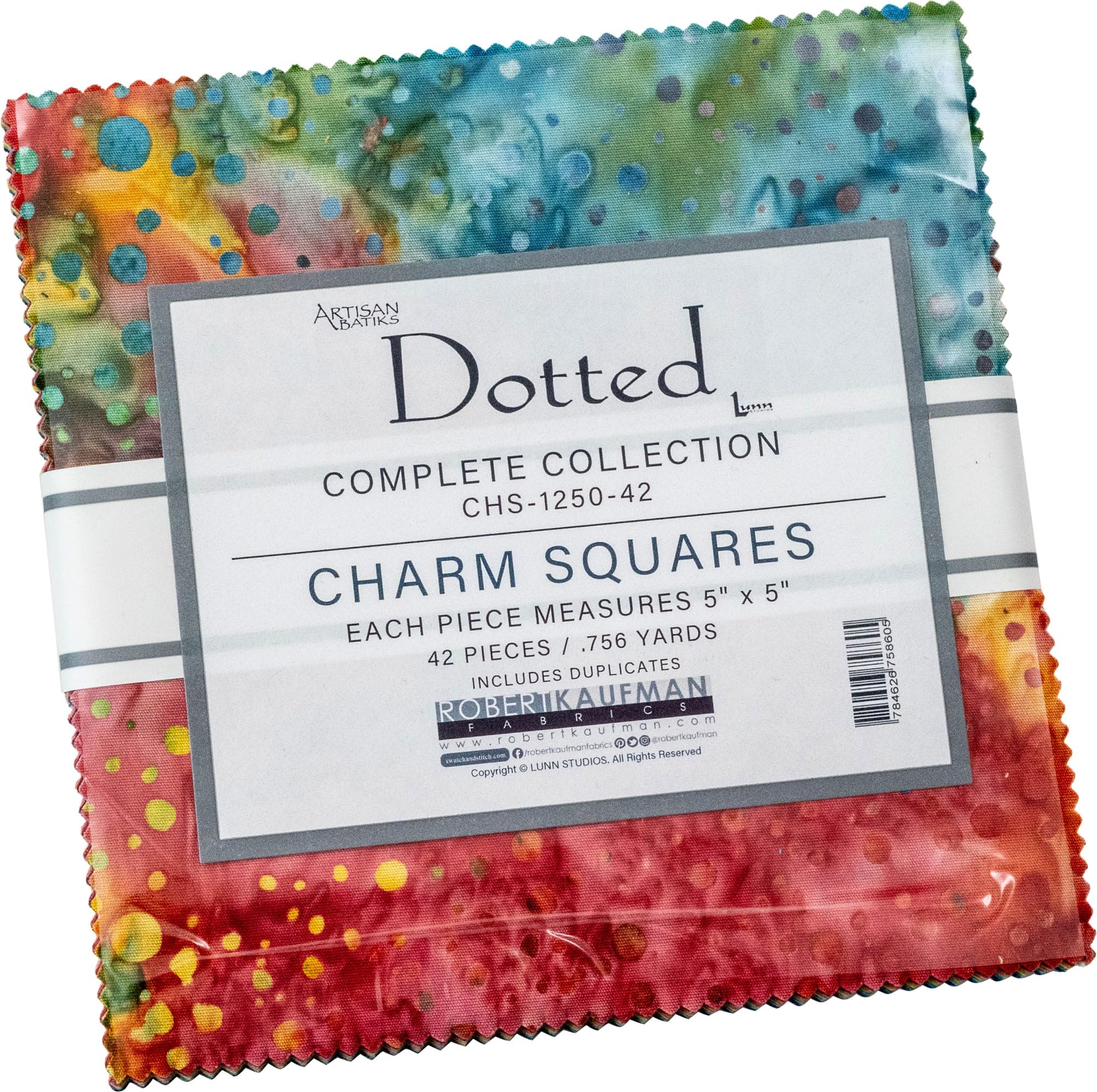 Lunn Studios Artisan Batiks Dotted 42 5-inch Squares Charm Pack Robert Kaufman CHS-1250-42