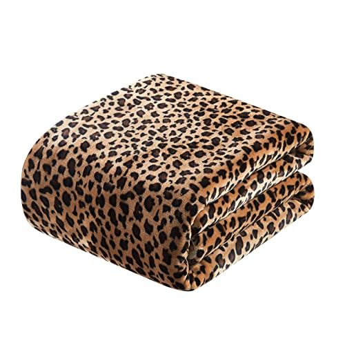 MERRYLIFE Leopard Throw Blanket Decorative Fleece Throw | Ultra-Plush Colorful Girls Boys | Couch Blanket Travel Lap | (40" 50", Cheetah)