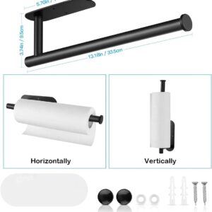 Under Cabinet Paper Towel Holder, Wall Mount for Kitchen: Self Adhesive or Drilling Comes with Screws,SUS304 Stainless Steel.