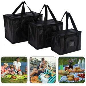 Large Insulated Food Delivery Bag for Pizza Delivery, Grocery- Cooler Bag, Food Warmers for Parties, Thermal Bags for Cold and Hot Food Carrier (L)