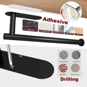 Under Cabinet Paper Towel Holder, Wall Mount for Kitchen: Self Adhesive or Drilling Comes with Screws,SUS304 Stainless Steel.