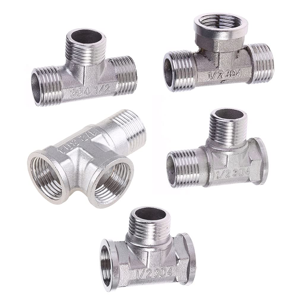 jojobasec Toilet 2 T-Valve Bidet Sprayer Shower Fitting Water Heater Live Joint Plating Three-Way Device