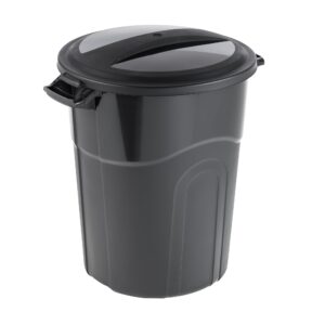 leepe 20 gallon heavy duty plastic garbage can, included lid, black