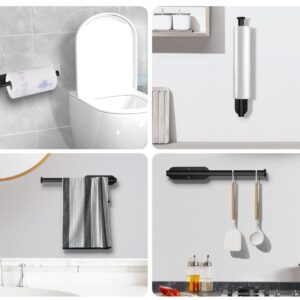 Under Cabinet Paper Towel Holder, Wall Mount for Kitchen: Self Adhesive or Drilling Comes with Screws,SUS304 Stainless Steel.