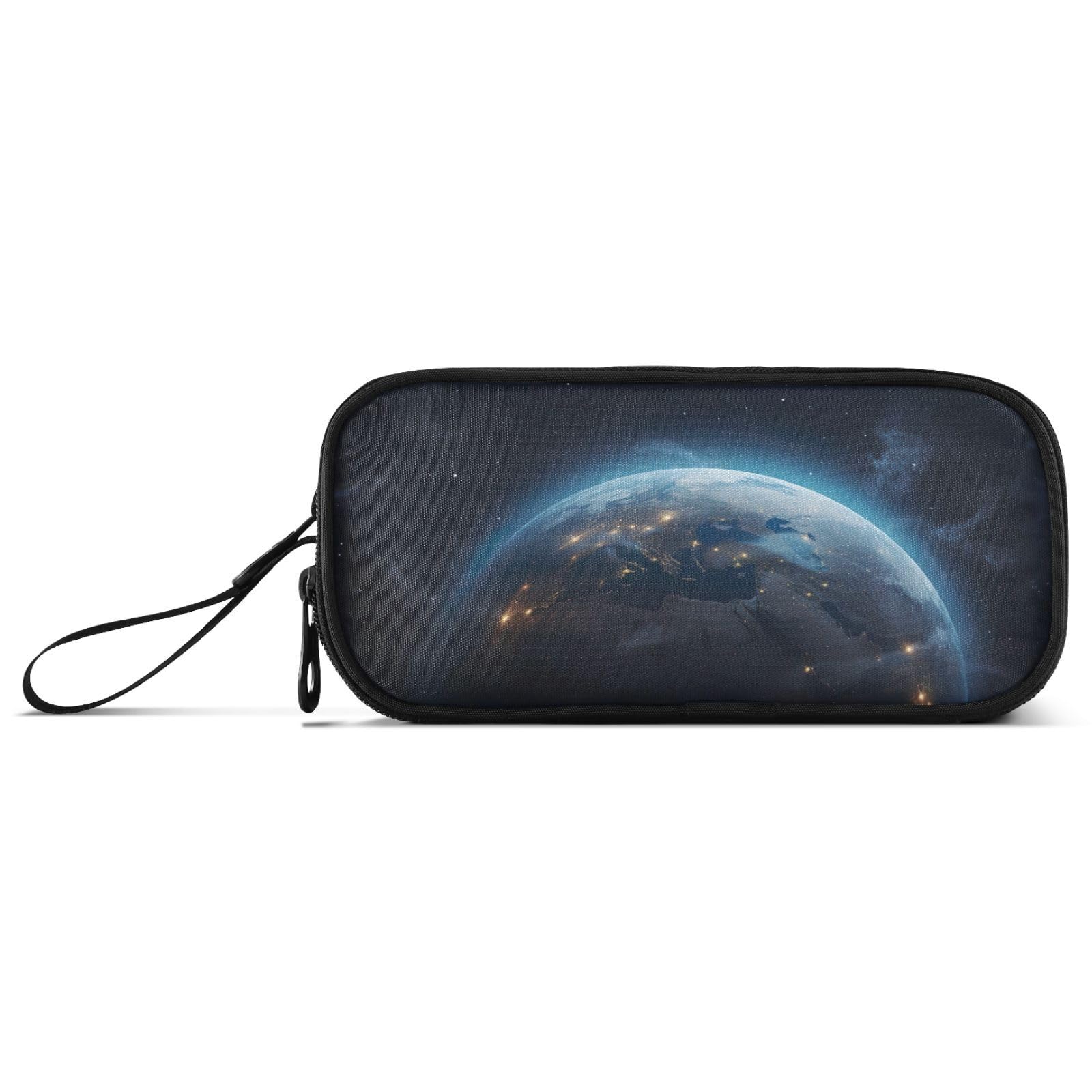 J JOYSAY Satellite Earth Pencil Case Pouch Big Capacity Pencil Bags with Zipper Portable Pencil Box Large Pencil Case Organizer for School Office College