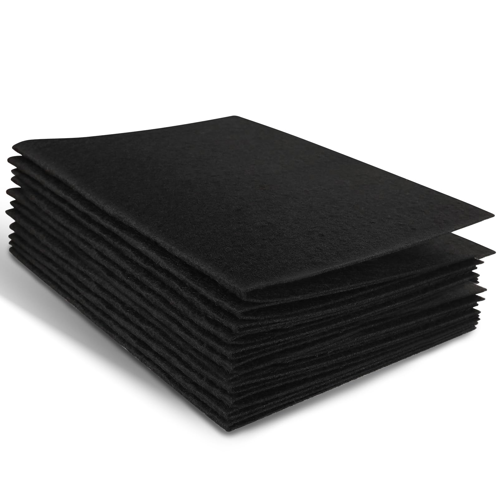 10 Pcs Black Felt Sheets 7"x11.2" Felt Fabric for Crafts Squares Felt Fabric Sheets Thick Black Fabric Non-Woven Felt Fabric for Halloween Christmas DIY Patchwork Sewing Craft Decorative Projects