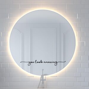 You Look Amazing Mirror Decal - 18 x 2.5 Inch Mirror Vinyl,Bathroom Decor,Slogan Wall Sticker,Beauty Salon Decor,Hair Salon Sticker,Inspirational Quotes Mirror Decal (Without Mirror)