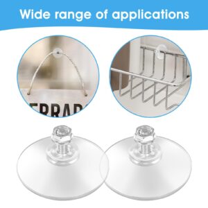 6Pcs Strong Thickened Sucker Suction Cup Table PVC Sucker Pads Clear PVC Sucker Pads Round Threads Suction Cups Extra Strong Adhesive Glass Suction Holder for Outdoor Kitchen Bathroom Window