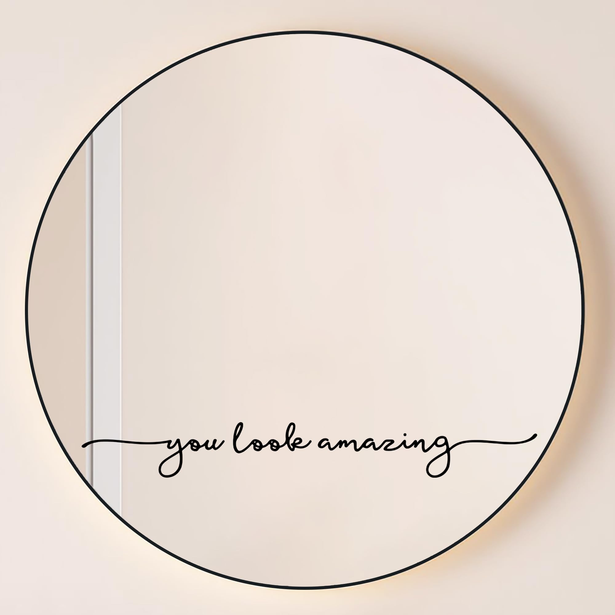 You Look Amazing Mirror Decal - 18 x 2.5 Inch Mirror Vinyl,Bathroom Decor,Slogan Wall Sticker,Beauty Salon Decor,Hair Salon Sticker,Inspirational Quotes Mirror Decal (Without Mirror)