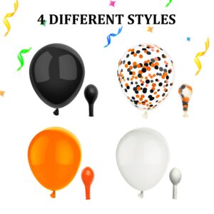 50 Pcs 12 Inch Halloween Balloons Orange Black White Balloons Set for Halloween Celebration Trick or Treat Party Wedding Graduation Birthday Baby Shower Party Decorations